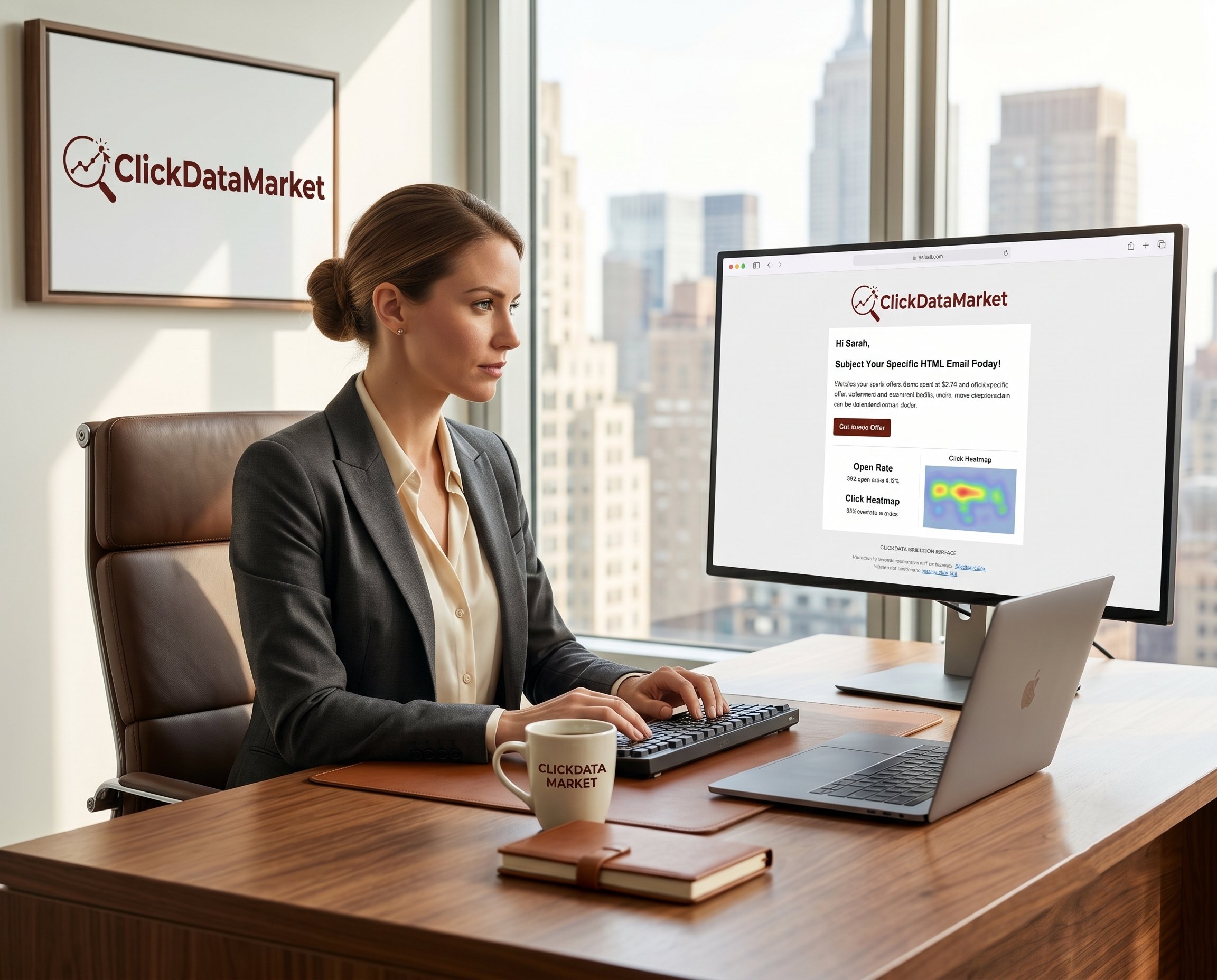 Email marketing newsletter laptop